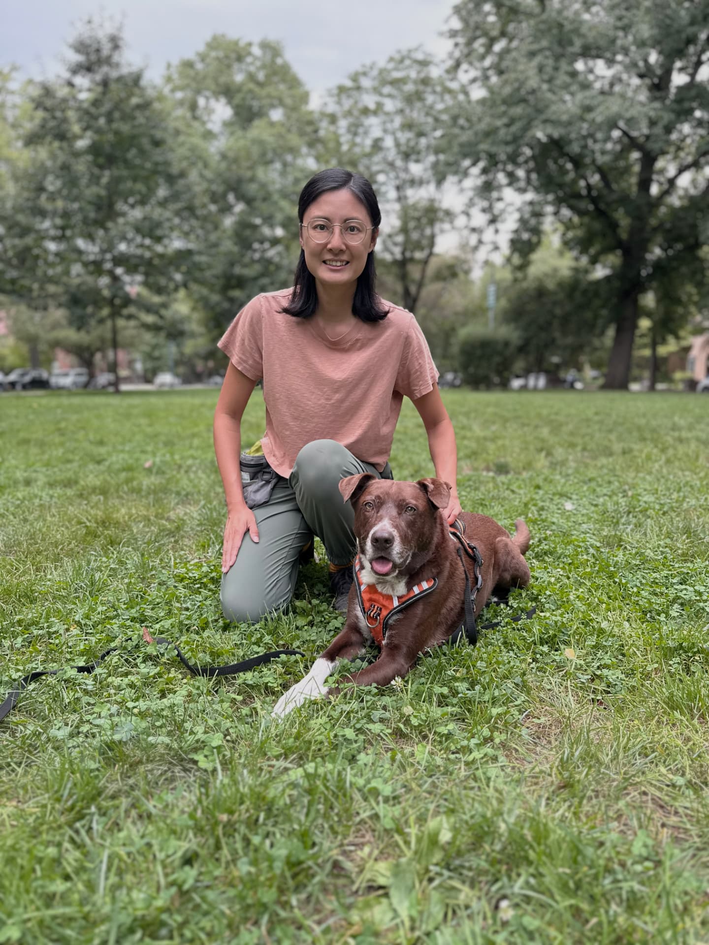 PACE founder with her rescue dog in the park